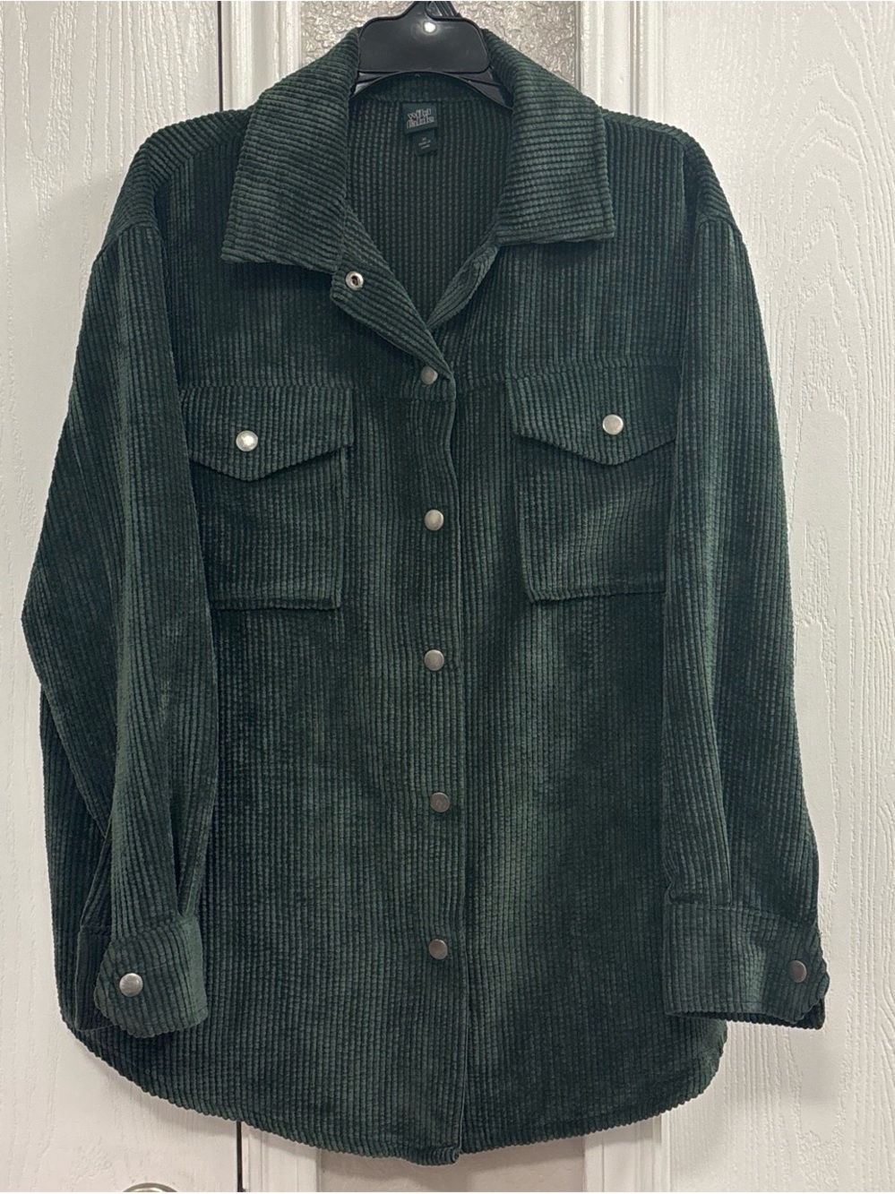 wild fable Dark Green Corduroy Button-Front Utility Jacket